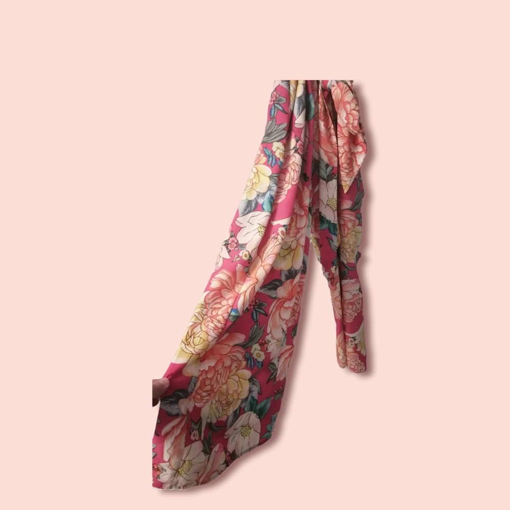 Anthropologie FARM Rio Eulalie pink floral Wide Leg Jumpsuit in size S - Picture 7 of 10